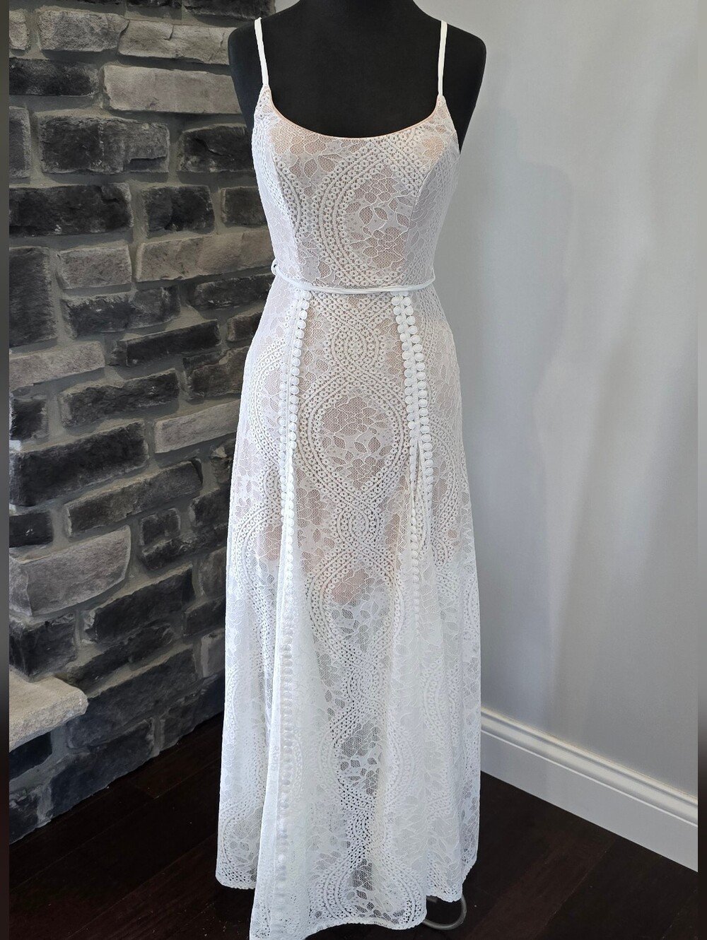 Hello Molly White Lace Maxi Dress